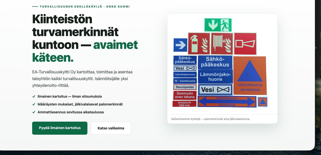 EA-Turvallisuuskyltti — uusi sivu